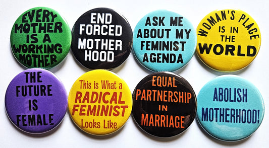 Vintage Feminist Buttons Magnets & Bottle Openers. set 02