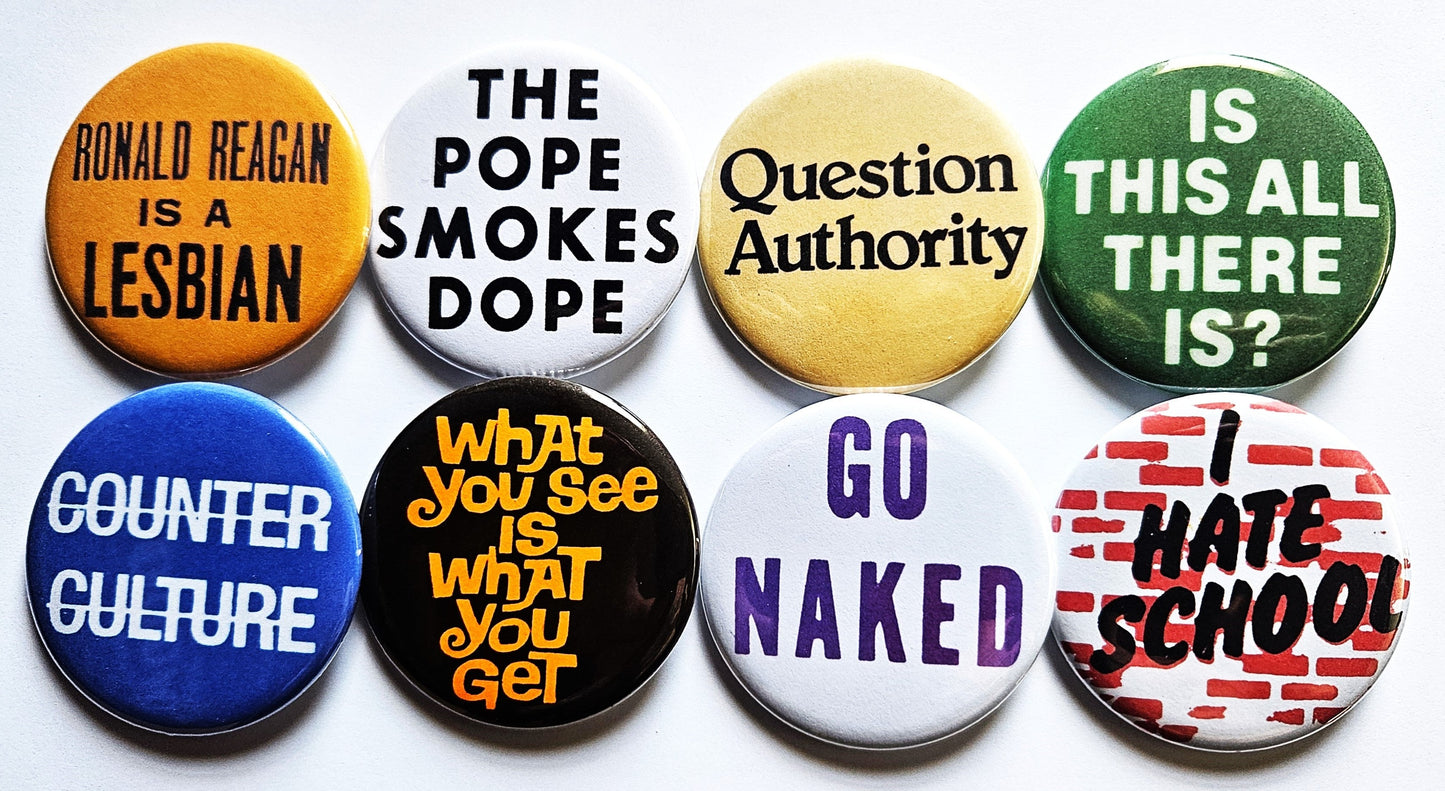 Vintage Reproduction Buttons Magnets & Bottle Openers. Set 01