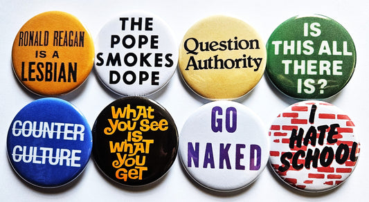 Vintage Reproduction Buttons Magnets & Bottle Openers. Set 01