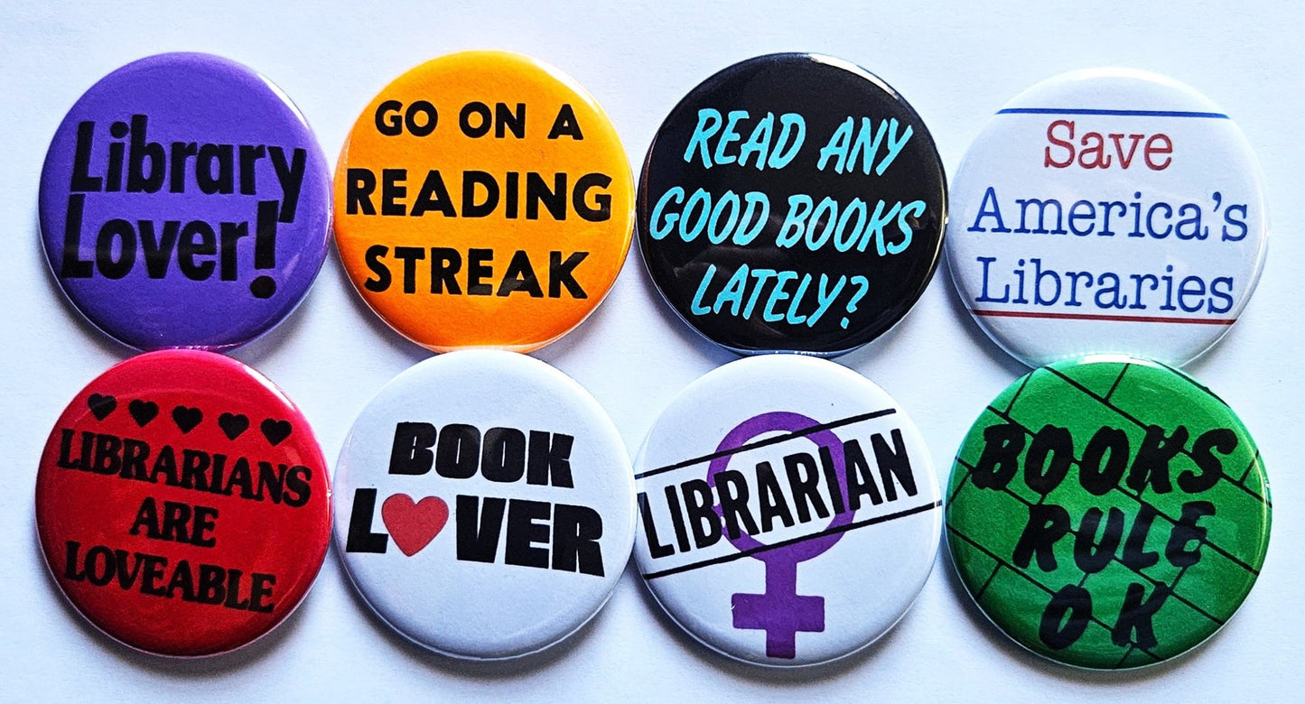 Vintage Library Buttons Magnets & Bottle Openers. set 02
