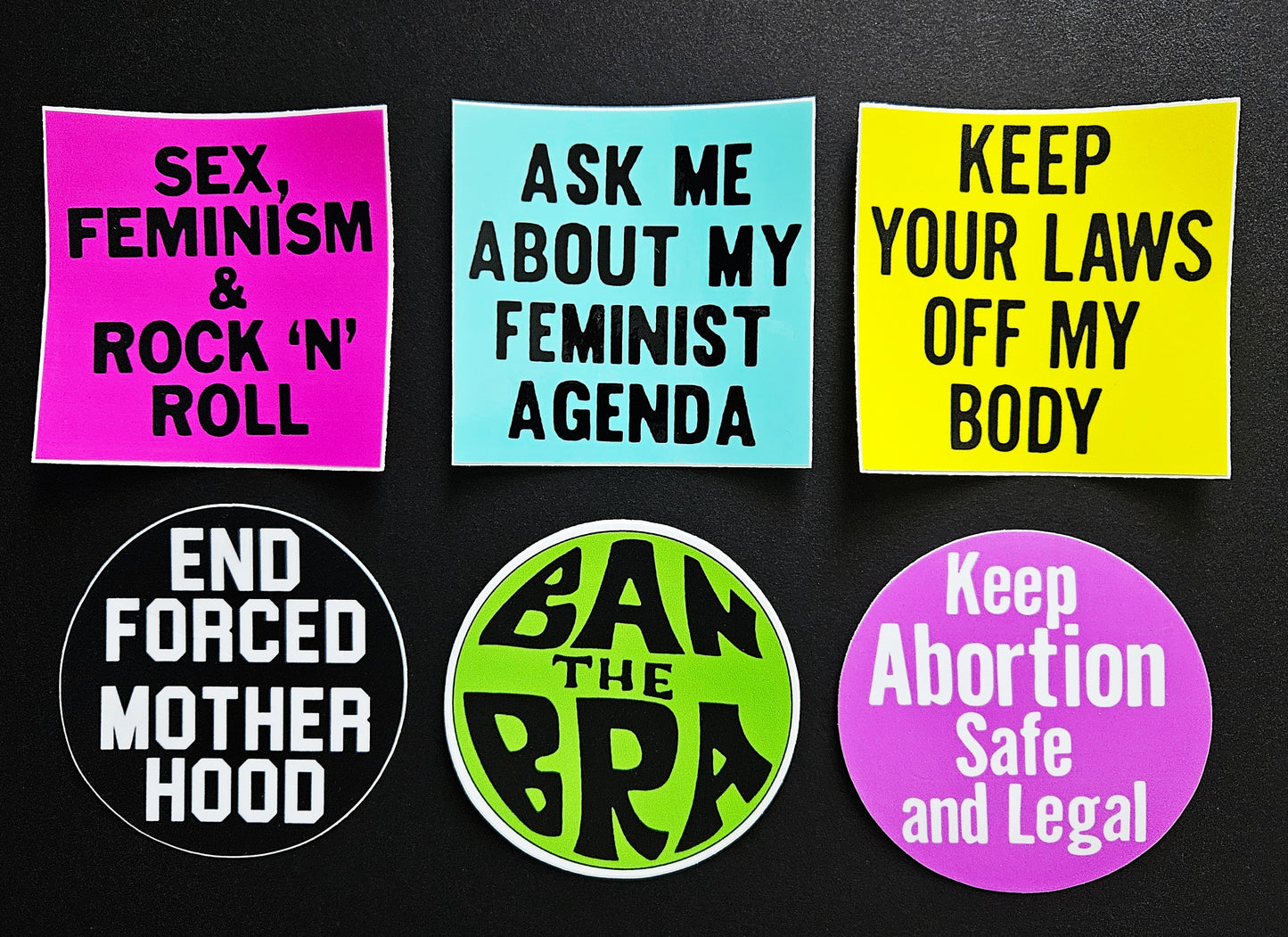Vintage Reproduction Feminist Vinyl Stickers 3inch