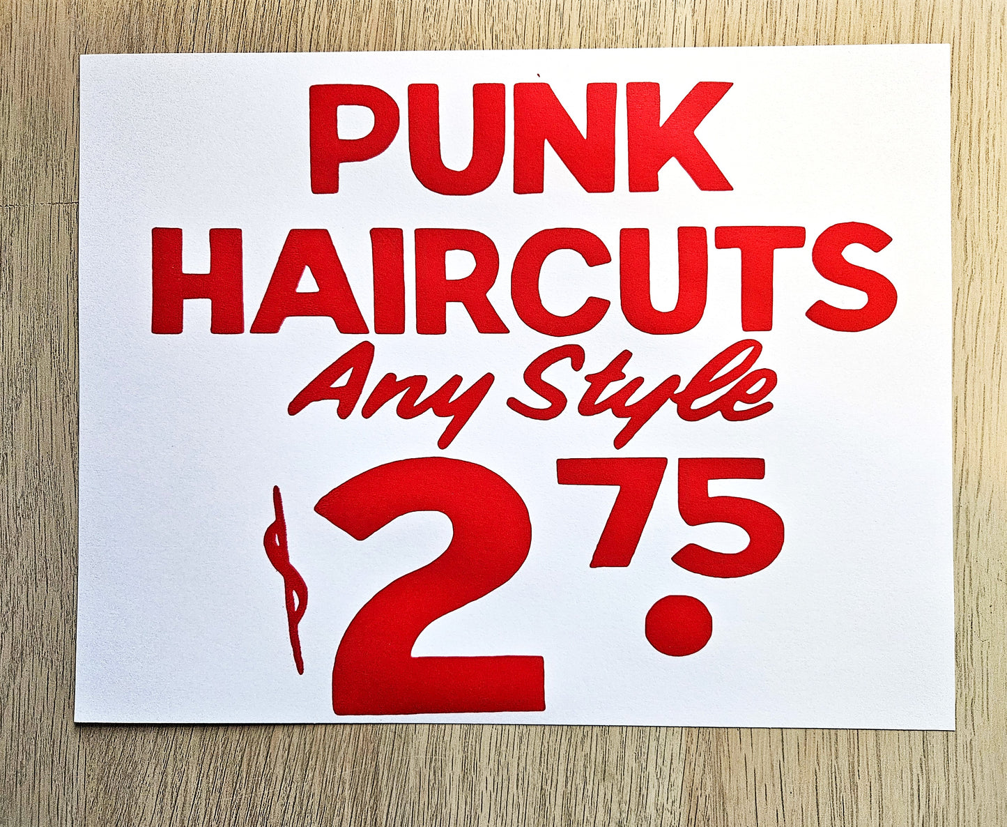 Punk Haircuts Screen-printed Cardstock print.