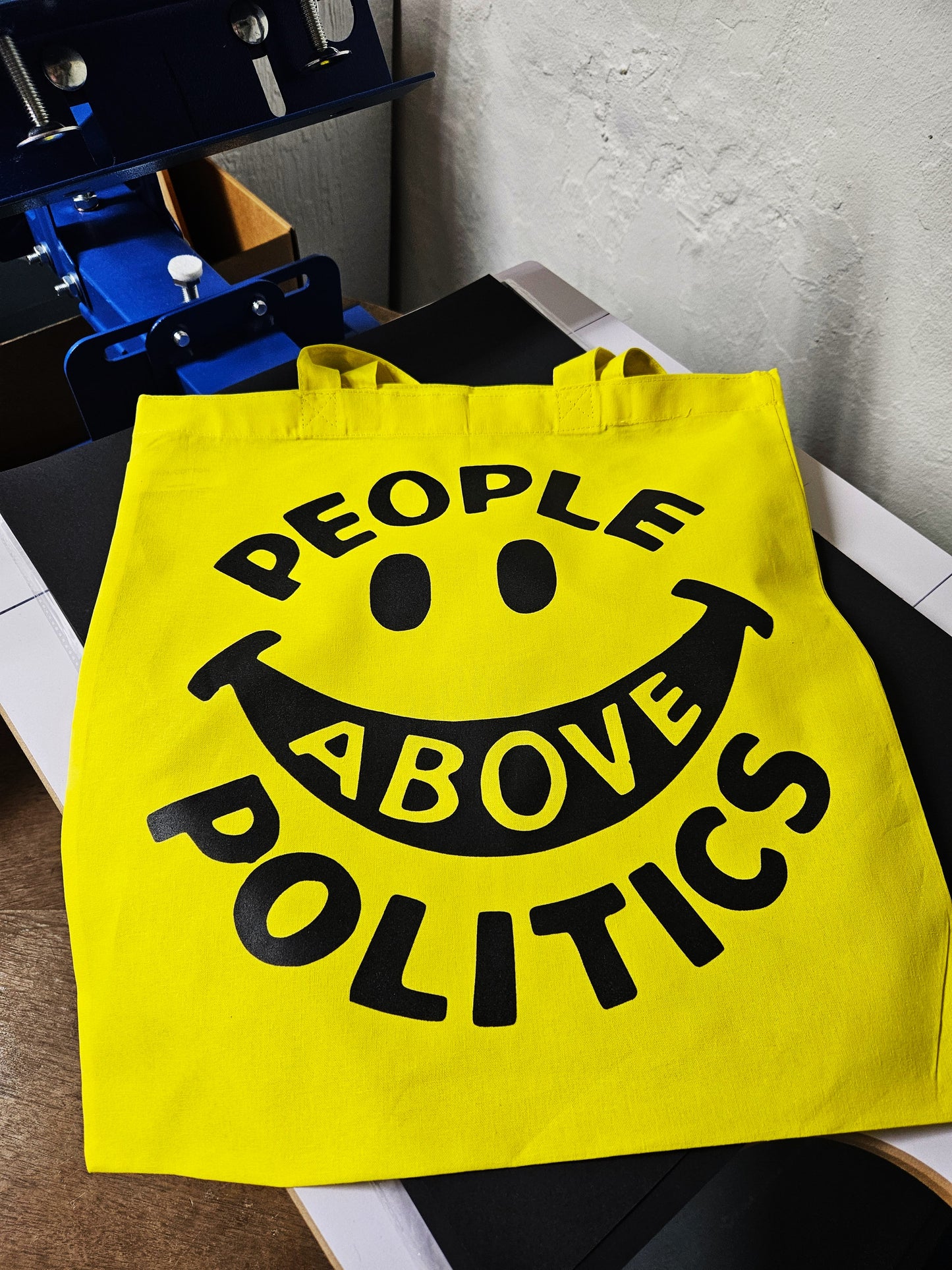 People Above Politics. Screen-printed Tote Bag