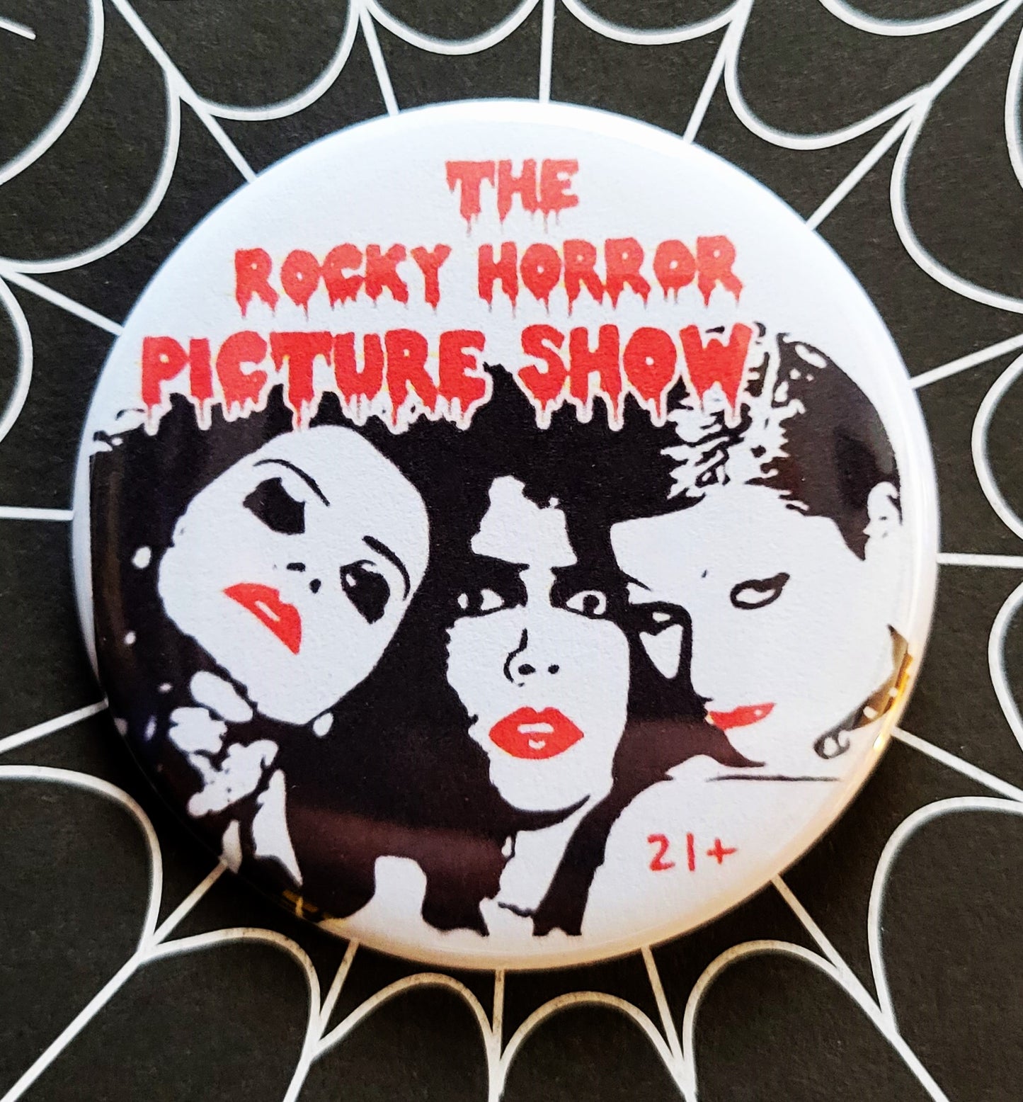 Rocky Horror Picture Show pinback Buttons & Bottle Openers. set 1