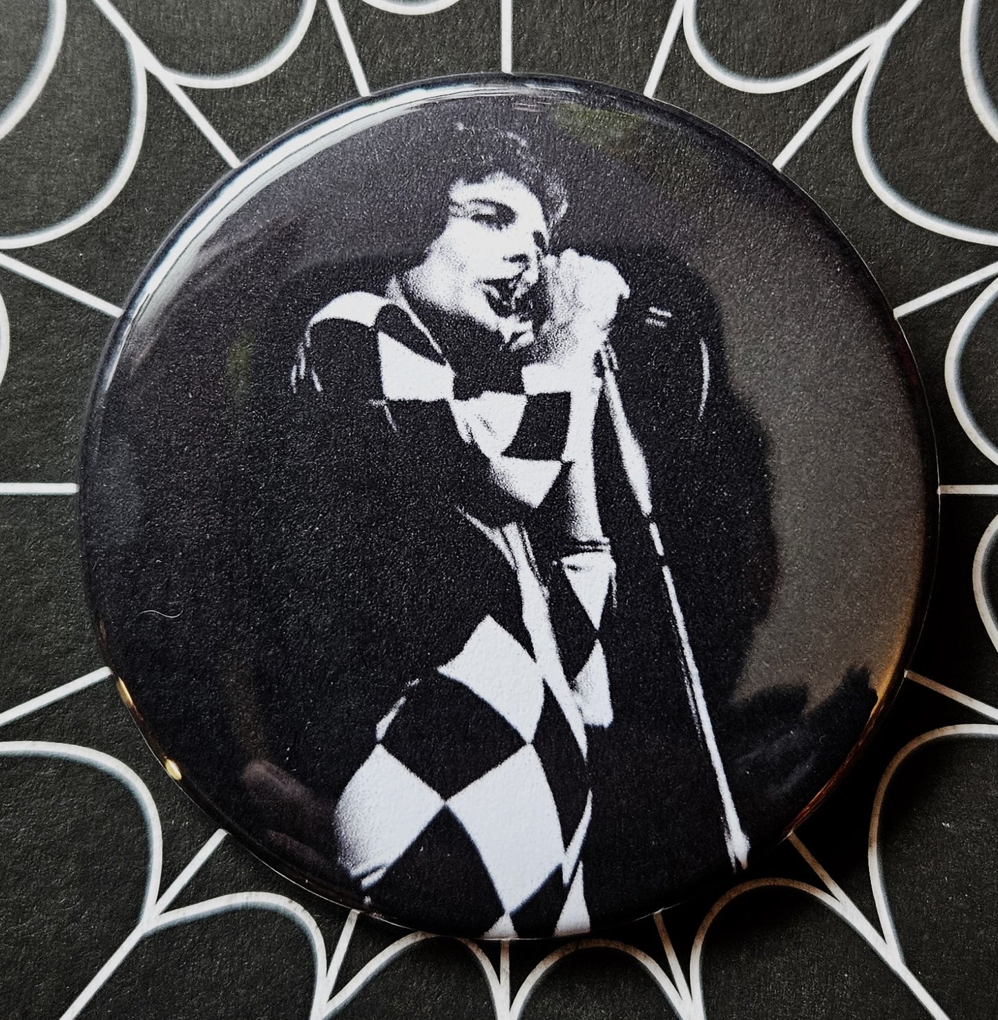 Freddie Mercury pinback Buttons & Bottle Openers.