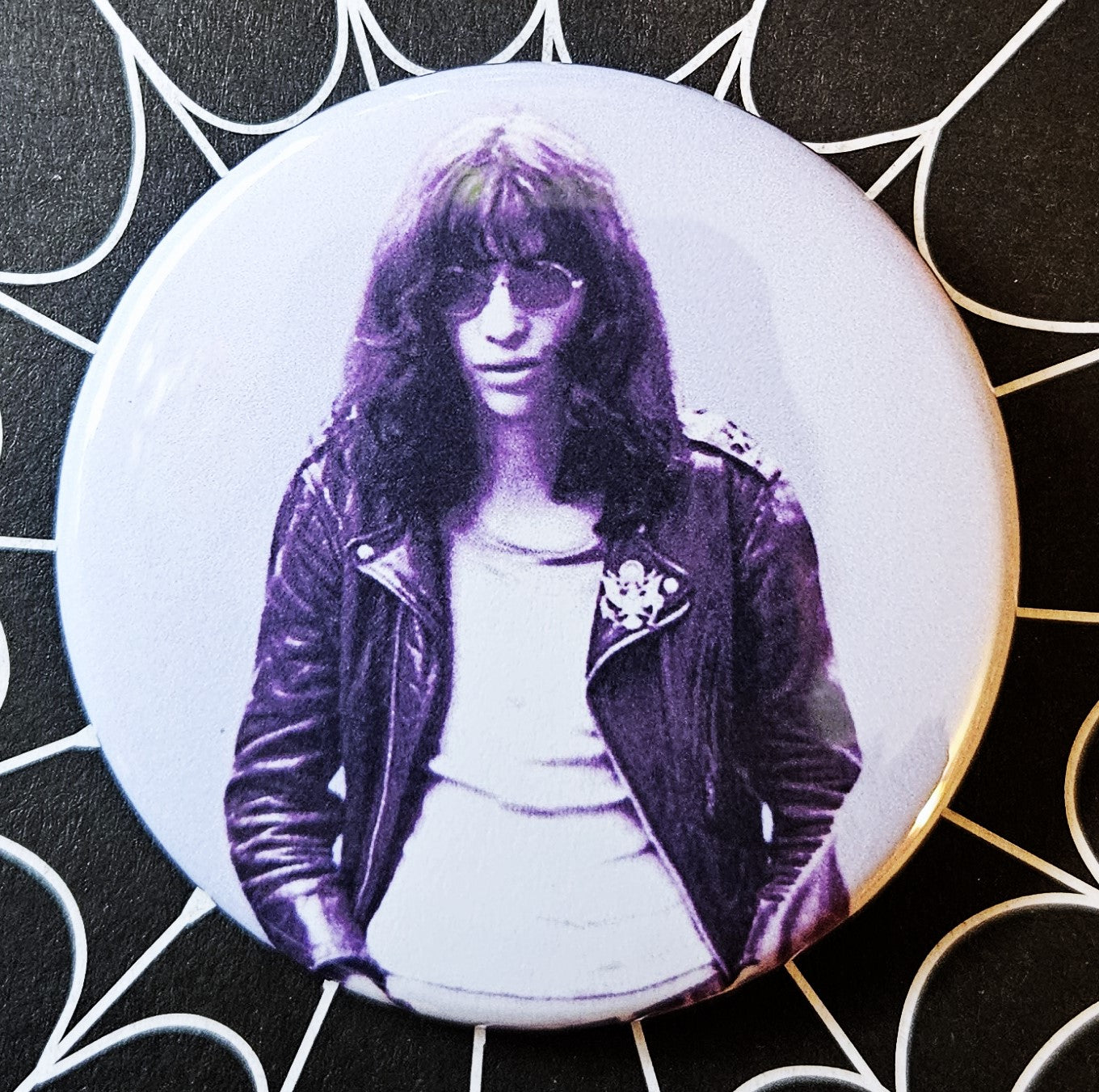 Joey Ramone pinback Buttons & Bottle Openers.