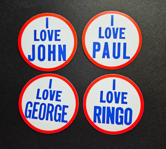 Vintage Reproduction Classic Rock n Roll Vinyl Stickers 3inch