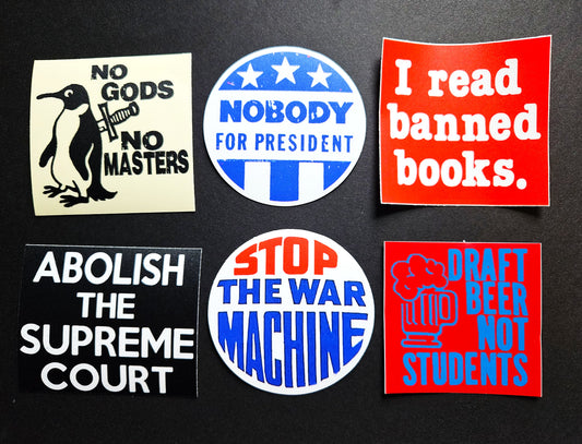 Vintage Reproduction Political Vinyl Stickers 3inch