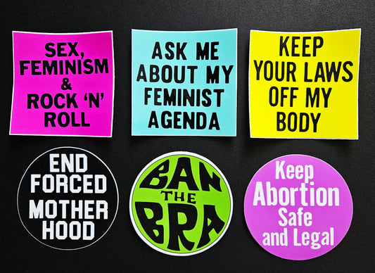 Vintage Reproduction Feminist Vinyl Stickers 3inch