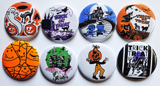 Vintage Halloween Buttons Magnets & Bottle Openers. set 03