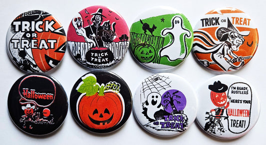 Vintage Halloween Buttons Magnets & Bottle Openers. set 05