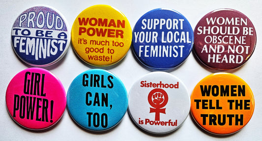 Vintage Feminist Buttons Magnets & Bottle Openers. set 04