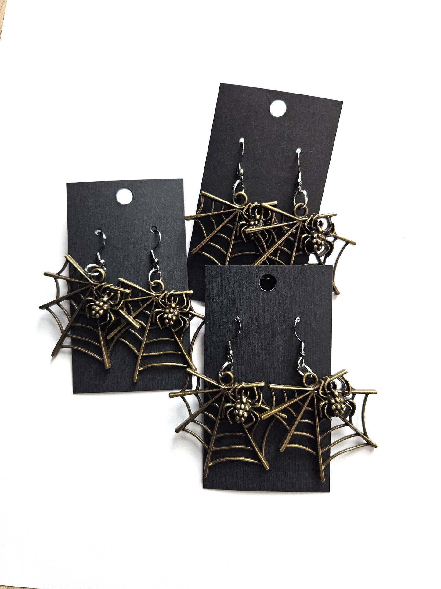 Spider Web Stainless Steel Metal Dangle Earrings