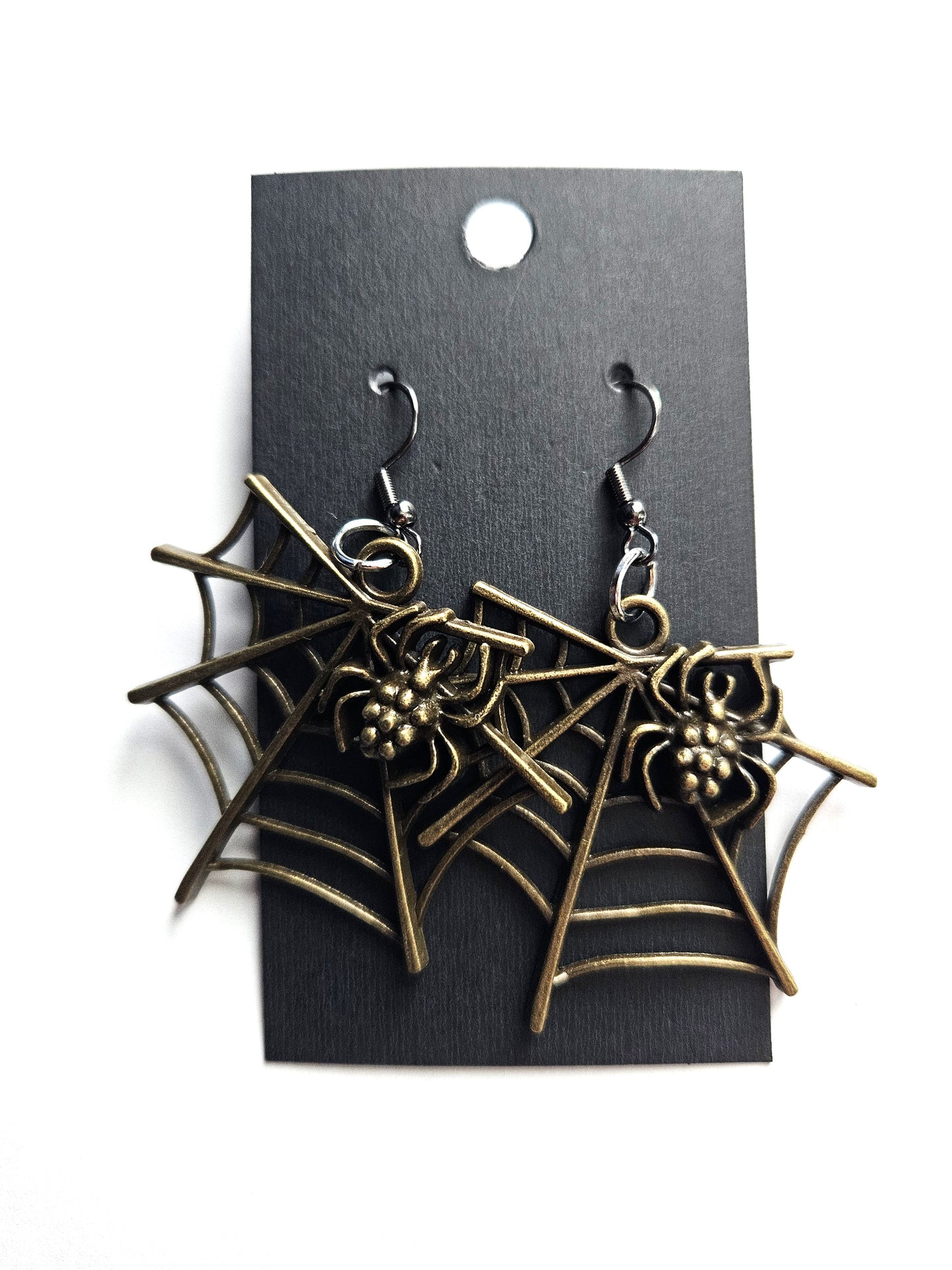 Spider Web Stainless Steel Metal Dangle Earrings