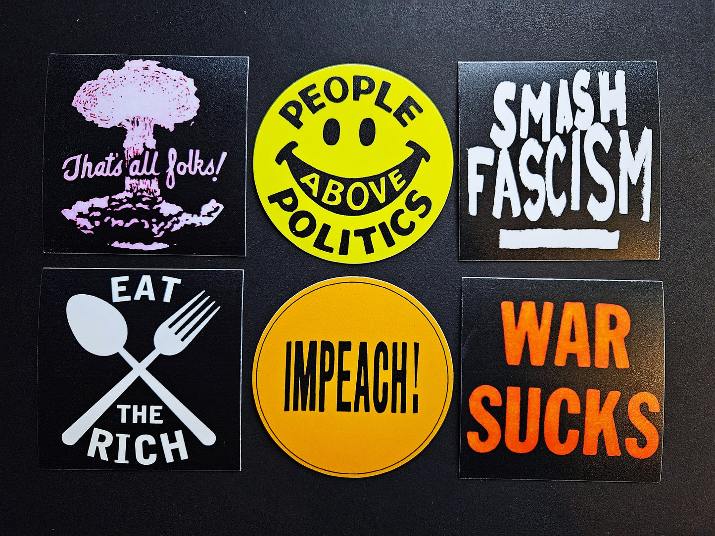 Vintage Reproduction Political Vinyl Stickers 3inch set02