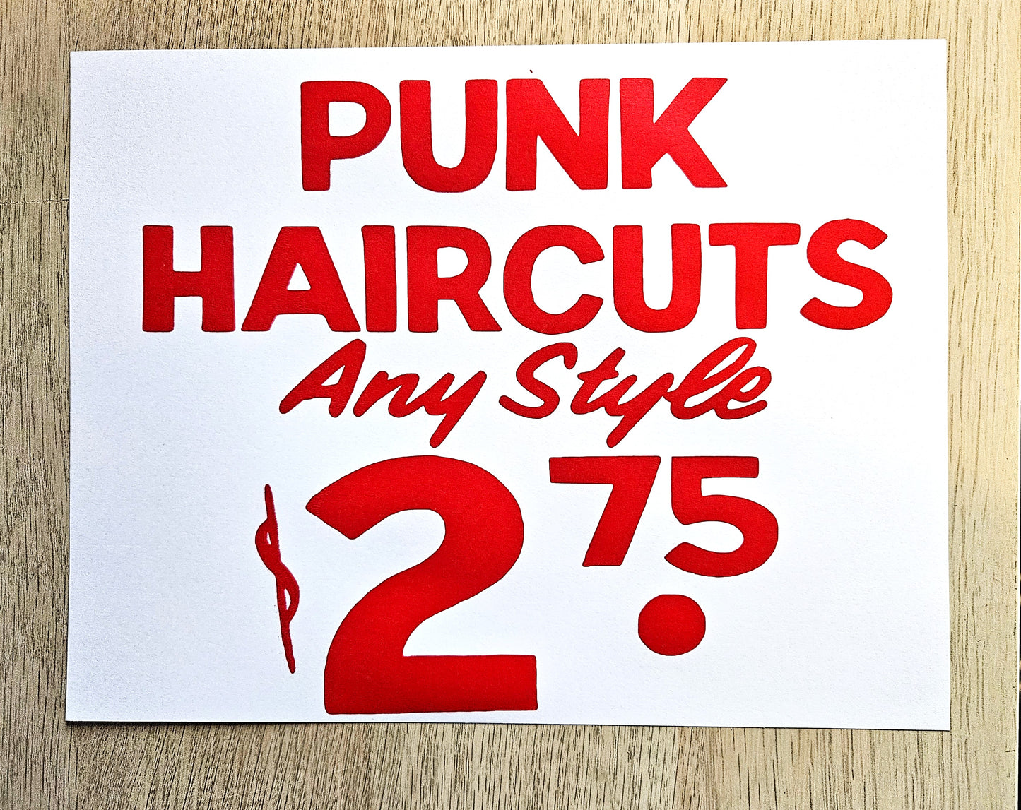 Punk Haircuts Screen-printed Cardstock print.