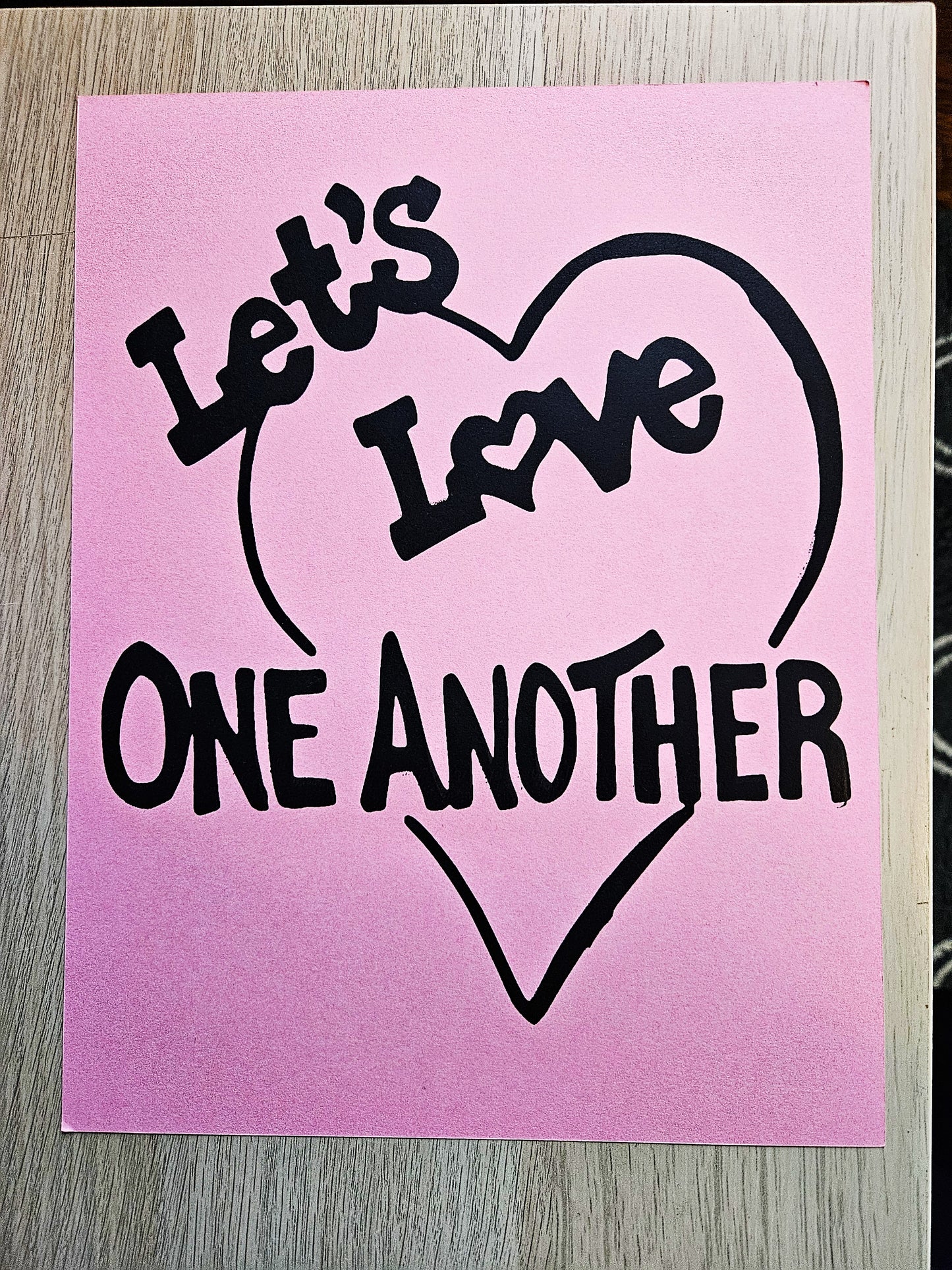 Love one Another Screen-printed Cardstock print.
