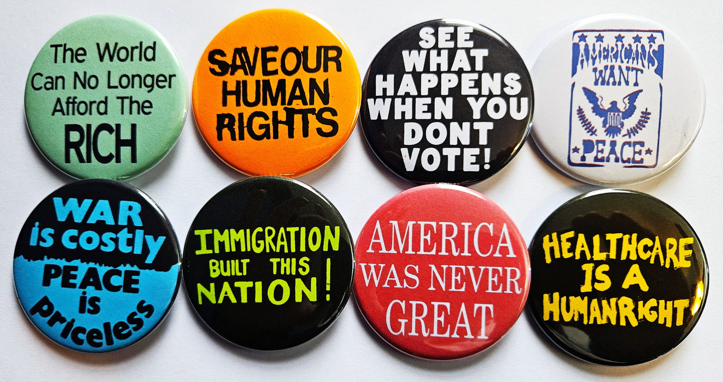 Vintage Political Buttons Magnets & Bottle Openers. set 18