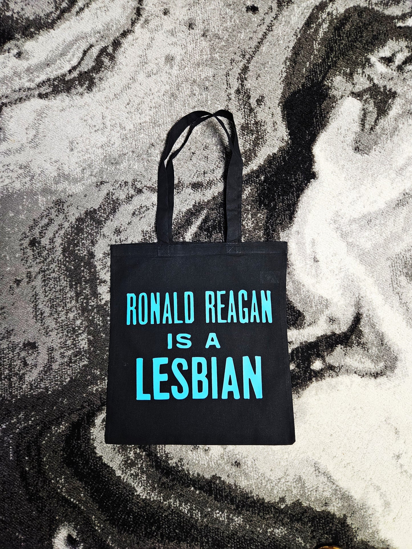 Ronald Reagan is a Lesbian. Screen-printed Tote Bag