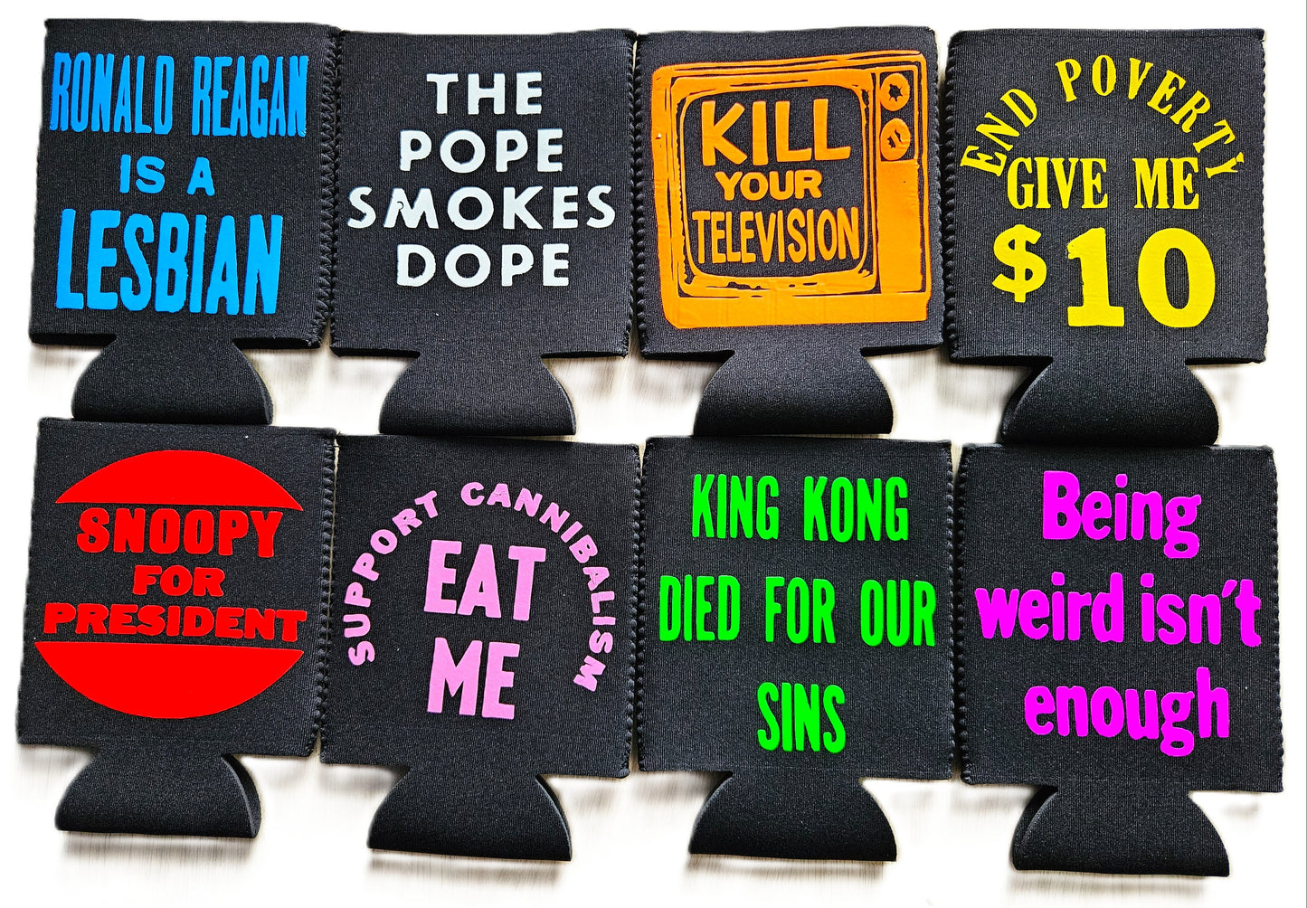 NEW!! Can Coolers 12oz. Vintage set 01
