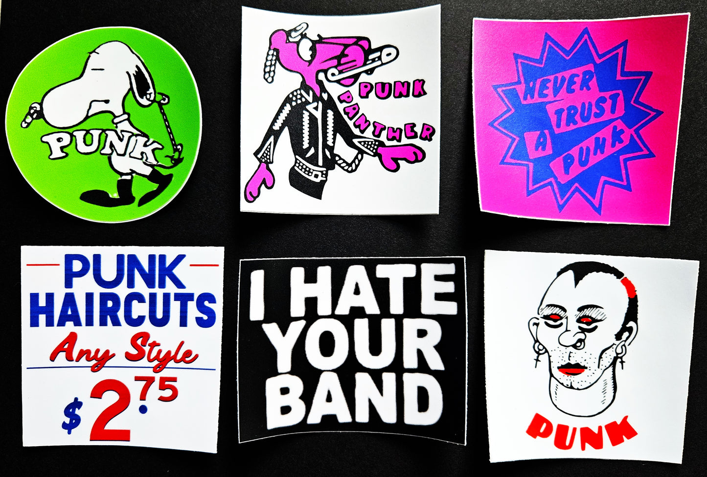Vintage Reproduction Punk Rock Vinyl Stickers 3inch