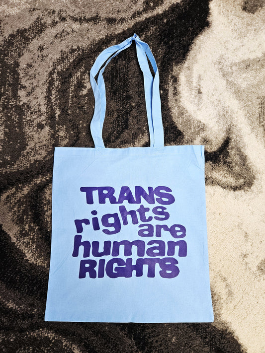 Trans Rights are Human Rights. Screen-printed Tote Bag