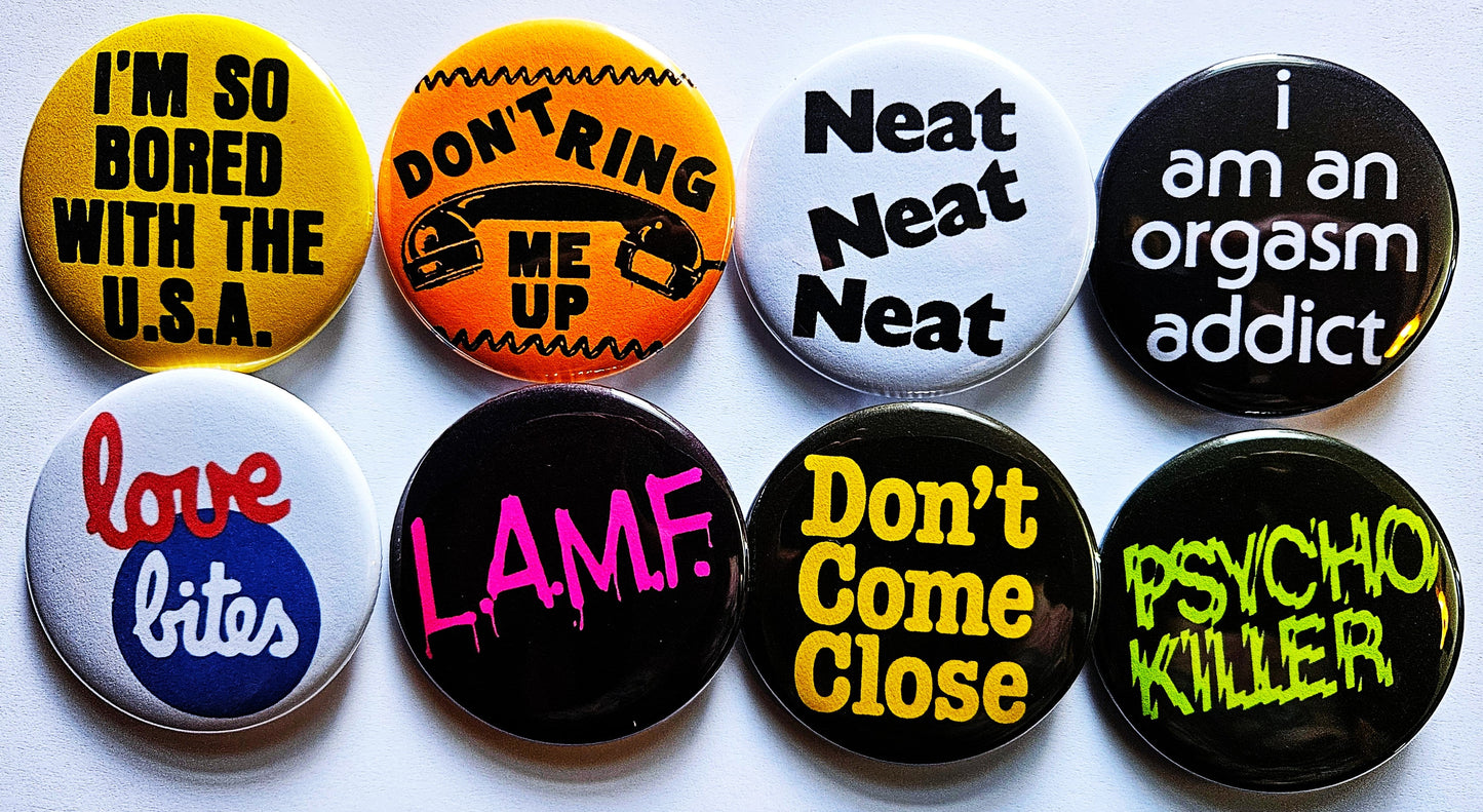 Classic Punk Rock Buttons Magnets & Bottle Openers. set 01