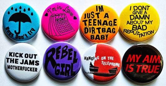 Classic Punk Rock Buttons Magnets & Bottle Openers. set 03