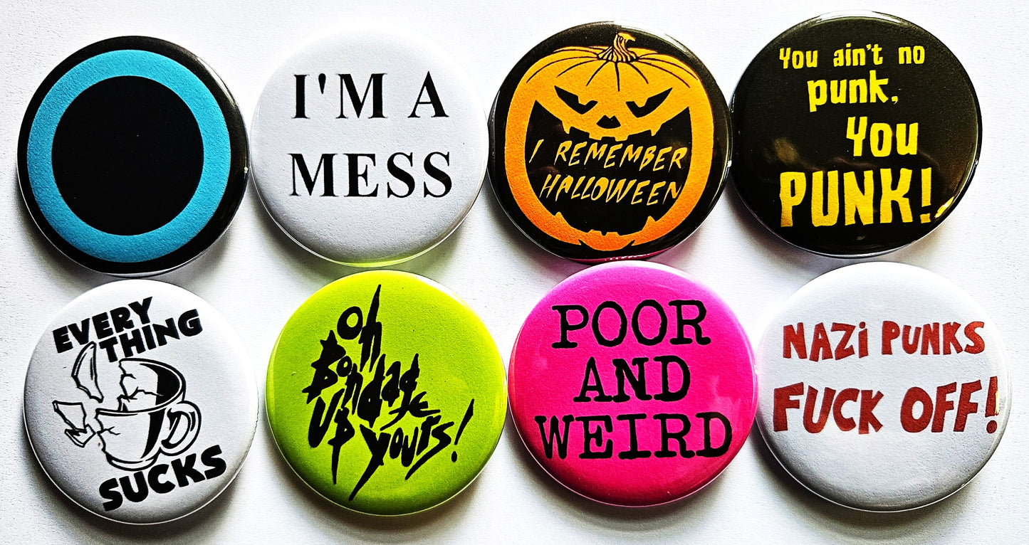 Classic Punk Rock Buttons Magnets & Bottle Openers. set 02