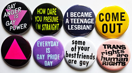 Vintage Pride Buttons Magnets & Bottle Openers. set 01