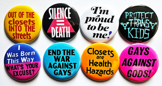 Vintage Pride Buttons Magnets & Bottle Openers. set 03
