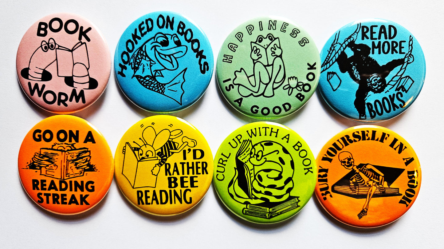 Vintage Library Buttons Magnets & Bottle Openers. set 02
