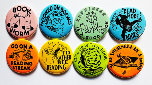 Vintage Library Buttons Magnets & Bottle Openers. set 02