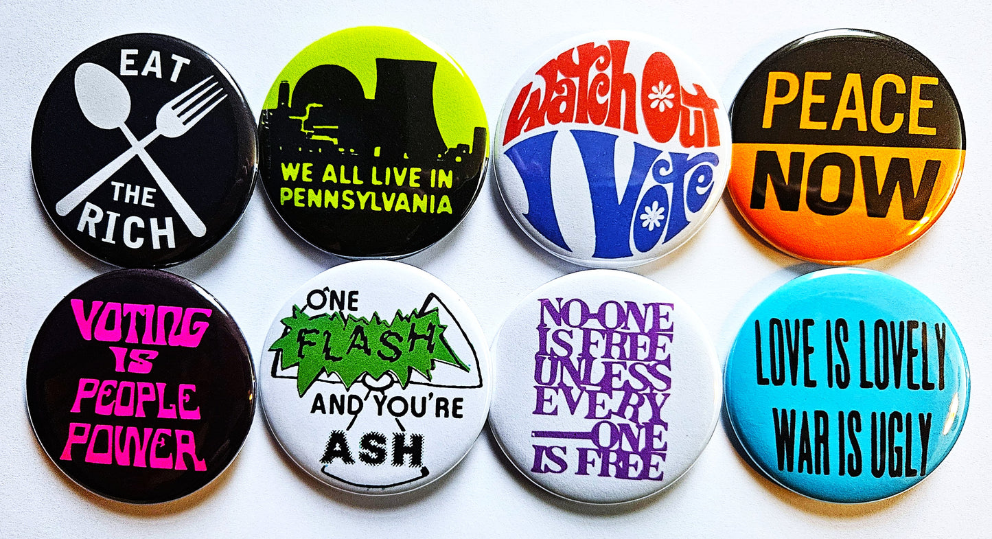 Vintage Political Buttons Magnets & Bottle Openers. set 05