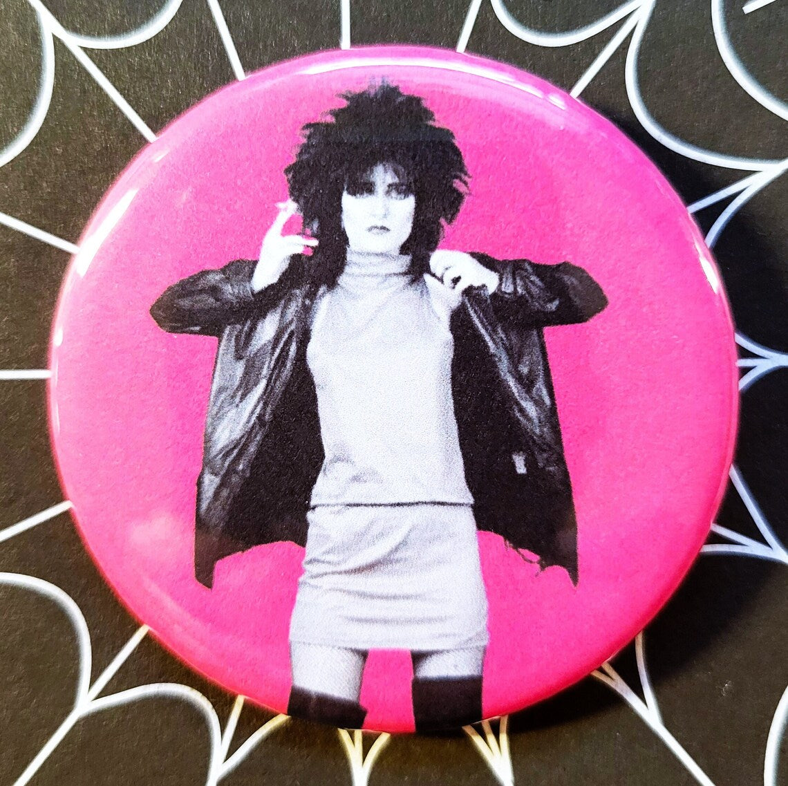 Siouxsie Sioux pinback Buttons & Bottle Openers.