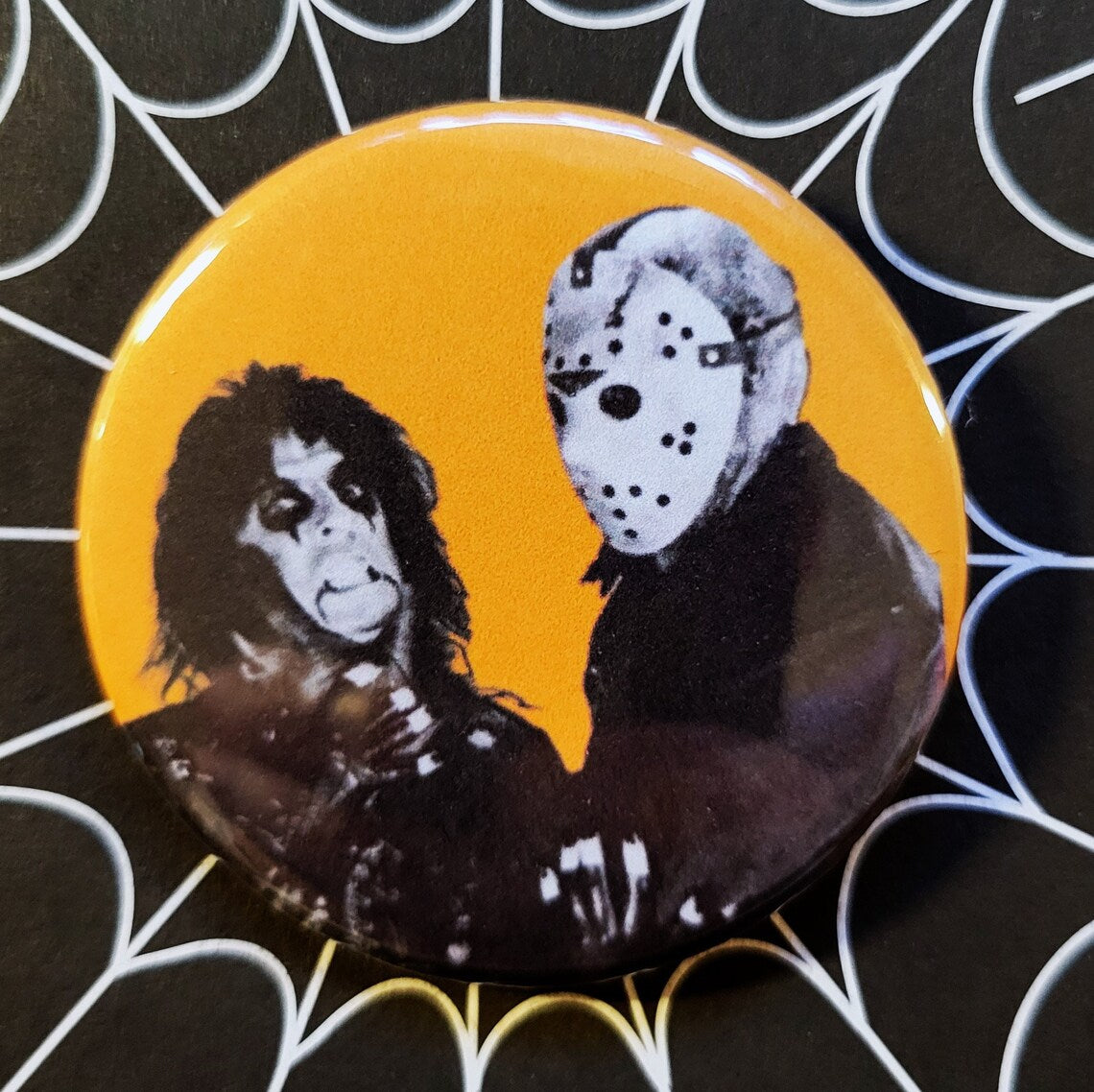Alice Cooper pinback Buttons and Bottle Openers.