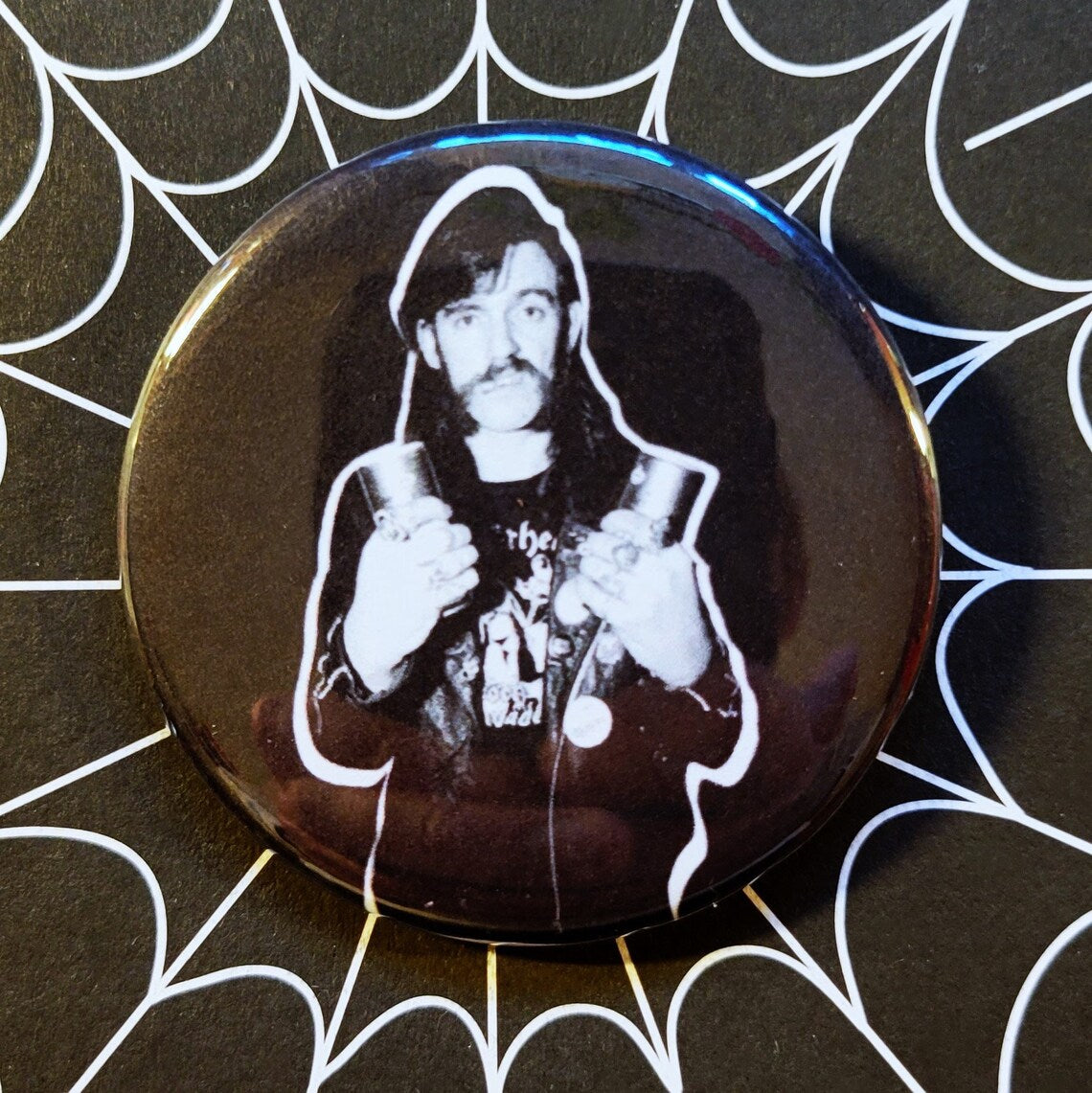 Lemmy Kilmister pinback Buttons & Bottle Openers.